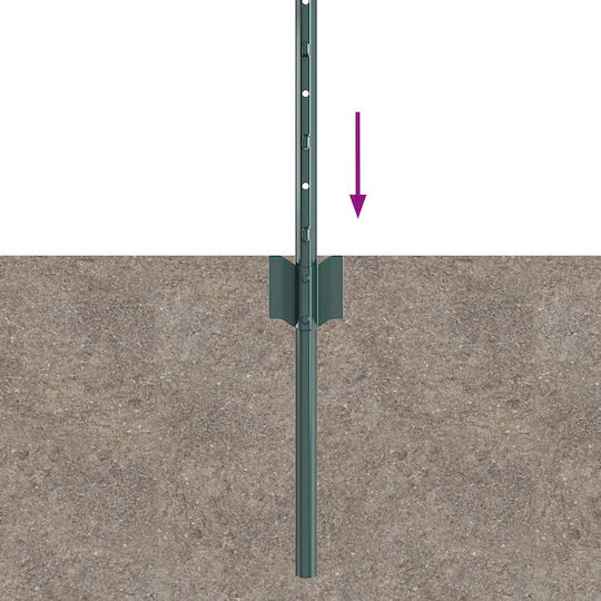 Vidaxl Fence Posts 5 Pcs U-channel Green Steel 100x8.6x1.5cm Green