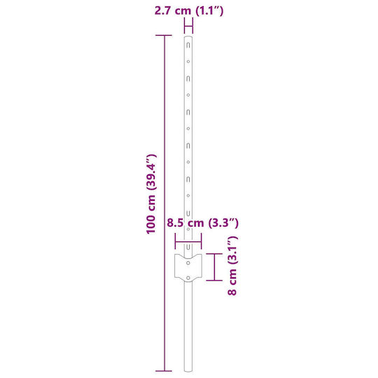Vidaxl Fence Posts 5 Pcs U-channel Green Steel 100x8.6x1.5cm Green