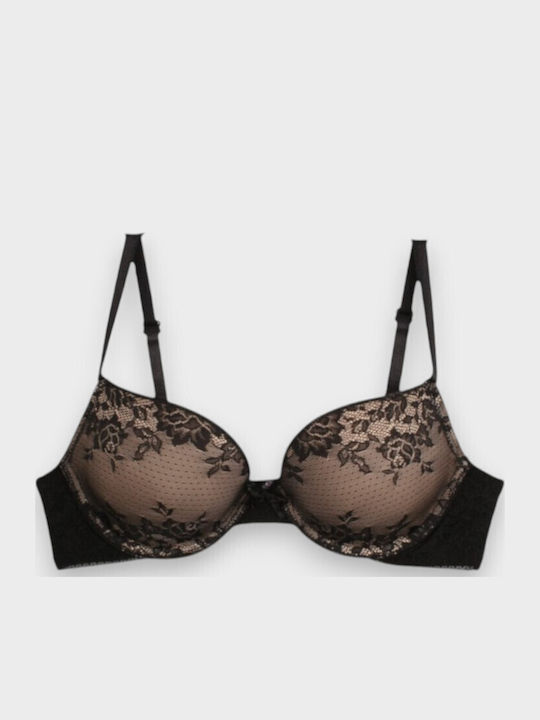 Norddiva Lace Underwear Set with Bra & Brazil Black - Beige