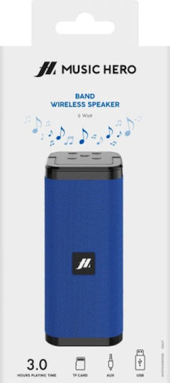 SBS Music Hero Ηχείο Bluetooth 6W με Διάρκεια Μπαταρίας έως 3 ώρες Μπλε