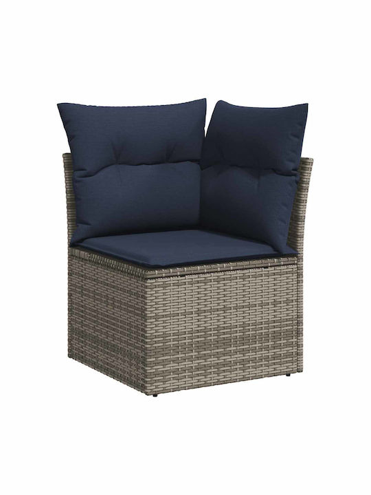 Corner Outdoor Sofa Rattan with Cushions 55x55x69cm