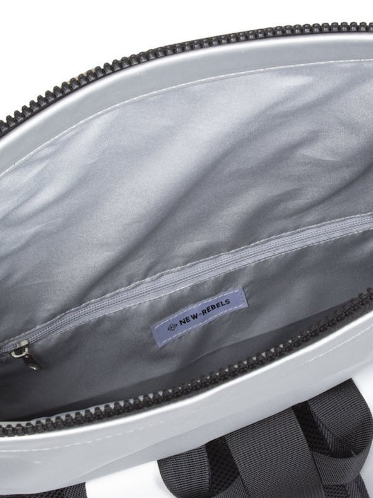 New Rebels Wasserdicht Tasche Rucksack für Laptop 15" in Silber Farbe 51.113540
