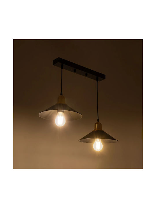 GloboStar Lucana Pendant Light Black Rail with Socket E27 40x25x75cm