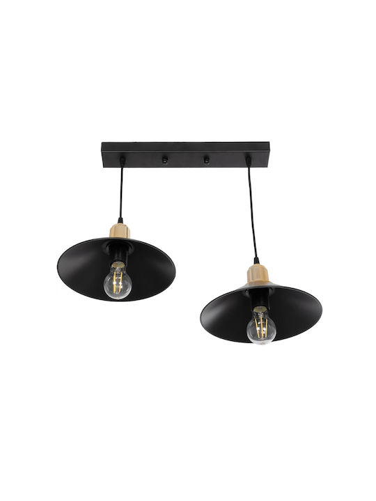 GloboStar Lucana Pendant Light Black Rail with Socket E27 40x25x75cm