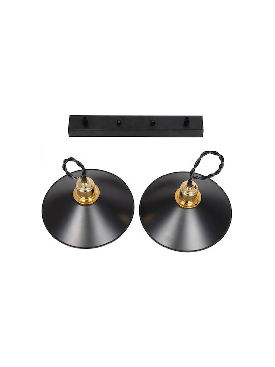 GloboStar Lucana Pendant Light Black Rail with Socket E27 40x25x75cm