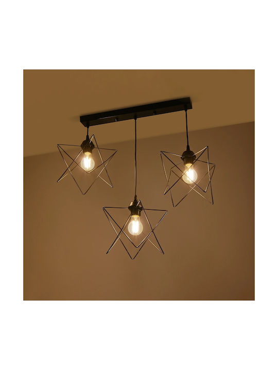 GloboStar Glind Pendant Light Black Rail with Socket E27 55x25x70cm