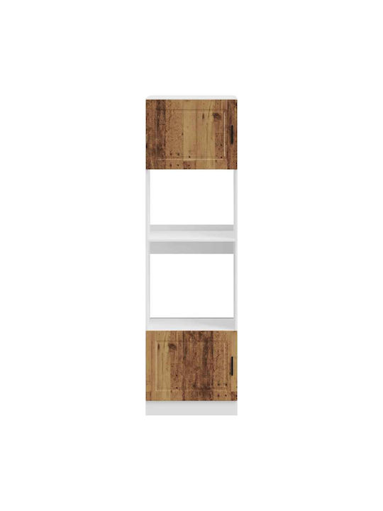 Vidaxl Dulapuri pentru Cuptor 2 Buc Porto Aspect Lemn Vechi Lemn Ingineresc 60x57x207cm Maro