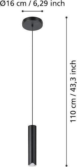 Eglo Висящо Осветително Тяло Черен 5.5см.