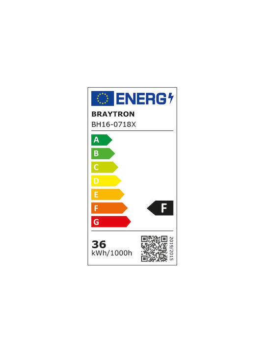 Braytron Κρεμαστό Φωτιστικό Μαύρο LED 45x45εκ.