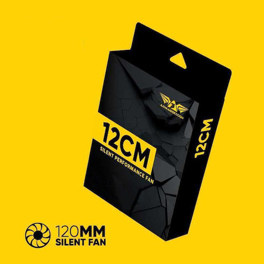 Armaggeddon Silent 12 Case Fan 120mm (1100rpm / 30.5cfm) Without LED Lighting And 4-Pin Molex Connection