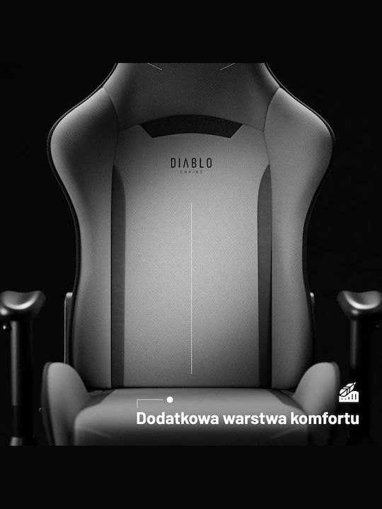 Diablo X-Starter Normal Size Καρέκλα Gaming Δερματίνης με Ρυθμιζόμενα Μπράτσα Γκρι