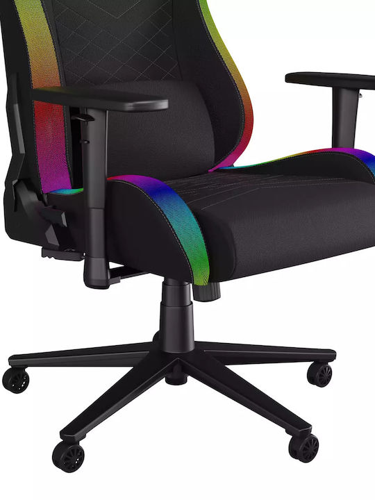 Genesis Trit 660 Геймърски стол с регулируеми подлакътници и RGB осветление Черен