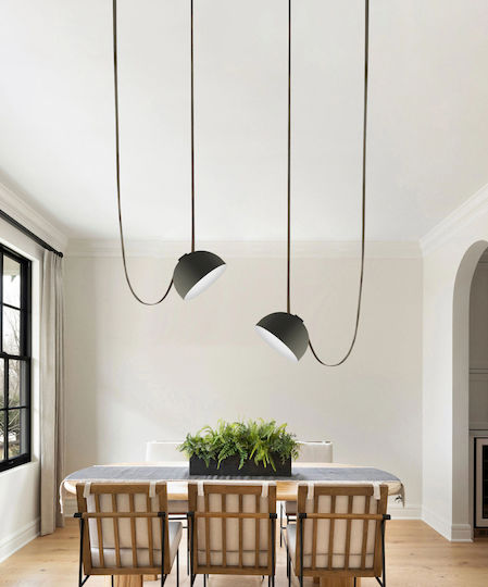 Sun Light Κρεμαστό Φωτιστικό Μαύρο LED με Ρυθμιζόμενο Λευκό Φως Καμπάνα 30x30x16.5εκ.