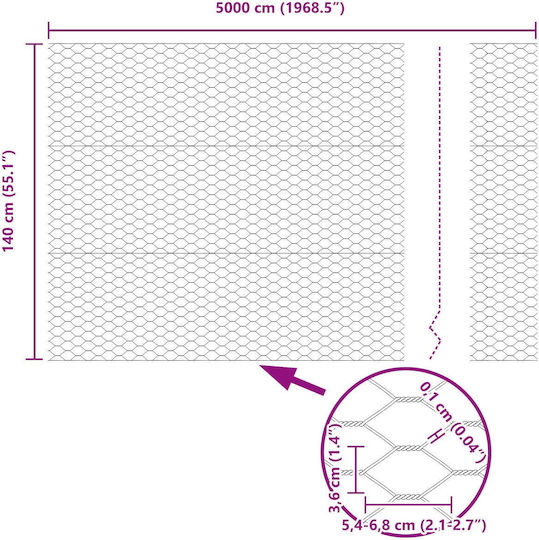 Hexagon Fence Vidaxl Grey 1.4x50 M Steel Stylized Posts Vidaxl Spikes 13 Pcs 32 Mm 160cm Galvanized Steel Grey