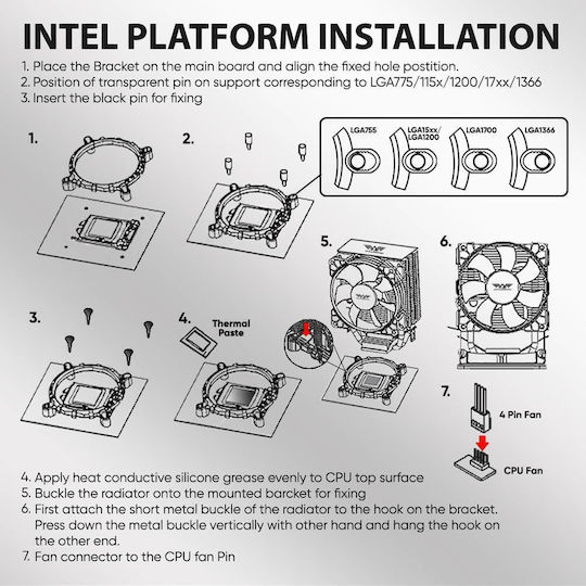 Armaggeddon Blizzard 2 CPU Cooling Fan with ARGB for AM4/AM5/1200/115x/1700 Socket