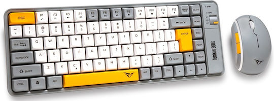 Alcatroz TETRIZ AIR 300C Ασύρματο Bluetooth Σετ Πληκτρολόγιο & Ποντίκι Αγγλικό US SUMMER WHITE