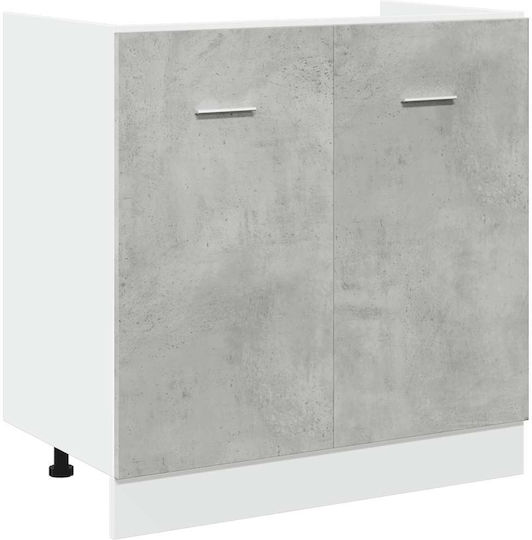 Spülbeckenschrank Grey Concrete 305x46x141.5cm