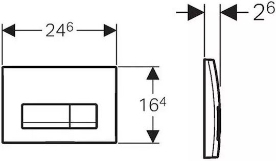 Geberit Flush Plate for Cistern Dual Flush Black Glossy
