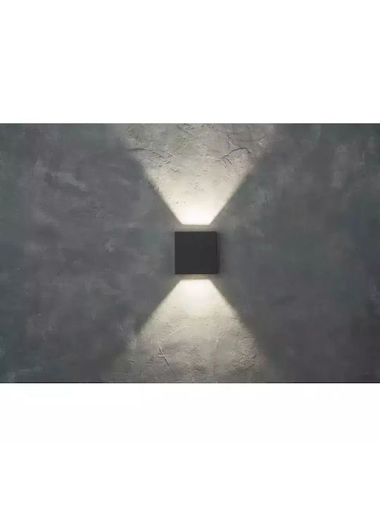 Lutec Gemini Beams Επιτοίχιο Εξωτερικό Σποτ LED IP54 10W με Φυσικό Λευκό Φως Διπλής Δέσμης 11x5.4x11εκ.