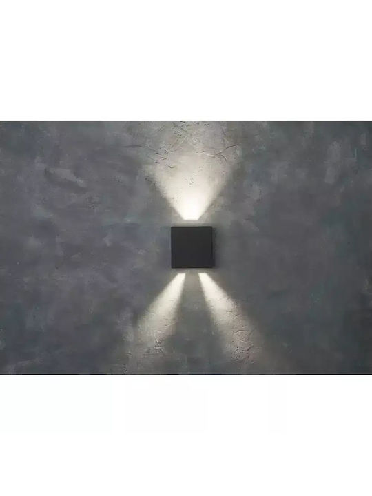 Lutec Gemini Beams Επιτοίχιο Εξωτερικό Σποτ LED IP54 10W με Φυσικό Λευκό Φως Διπλής Δέσμης 11x5.4x11εκ.