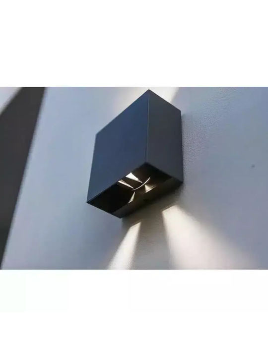 Lutec Gemini Beams Επιτοίχιο Εξωτερικό Σποτ LED IP54 10W με Φυσικό Λευκό Φως Διπλής Δέσμης 11x5.4x11εκ.