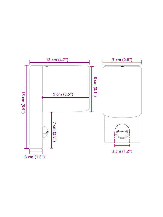 vidaXL Wall-Mounted Outdoor Light IP44 70εκ.