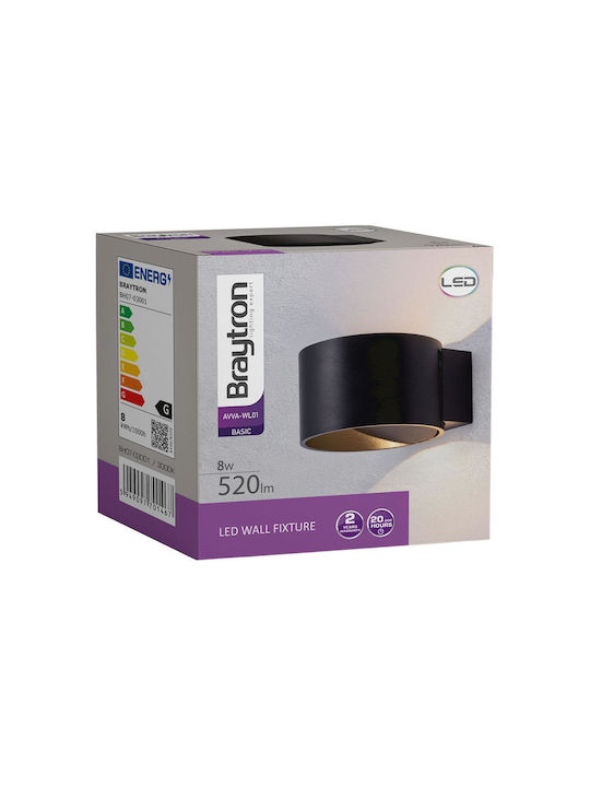 Braytron Μονό LED Θερμό Λευκό Σποτ σε Μαύρο Χρώμα