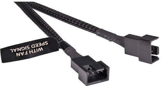 Alphacool Fan Cable 4-Pin To 4-Pin Extension 30cm Black 18674