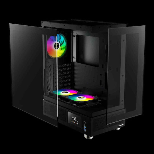 Gamdias Atlas E1 Gaming Midi Tower Κουτί Υπολογιστή με Πλαϊνό Παράθυρο Μαύρο