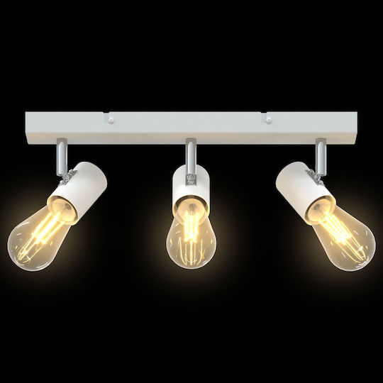 vidaXL Triple Spot with Socket E27 in White Color