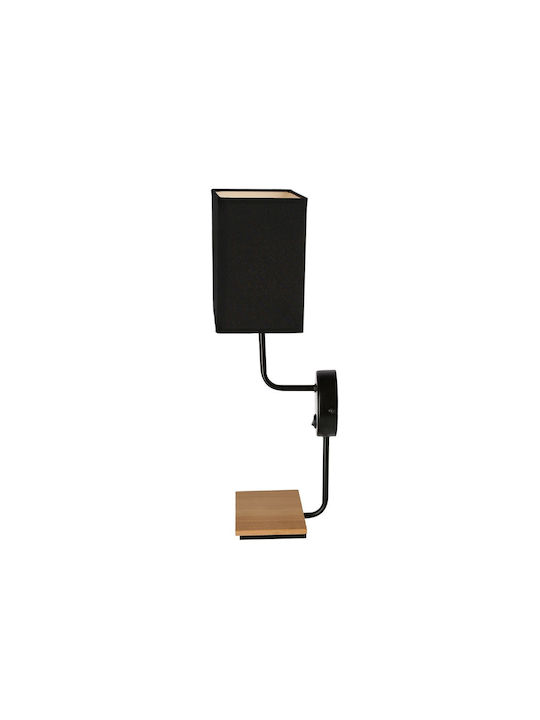 MSA Lamp Wall with Socket E14 and Switch Black