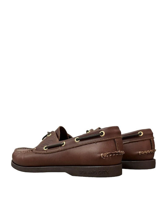 Men's Leather Boat Shoes Brown