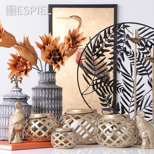Espiel Decorative Leaf Black Leaves made of Metallic Black 51x9.5x51cm 1pcs