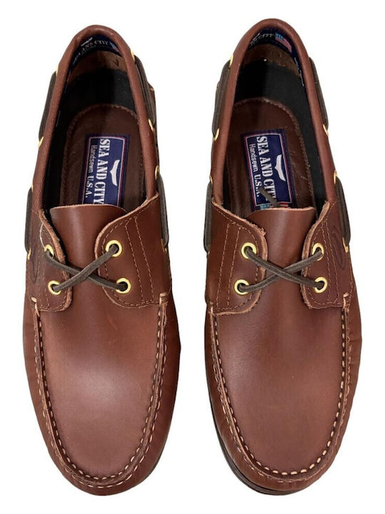 Men's Leather Boat Shoes Brown