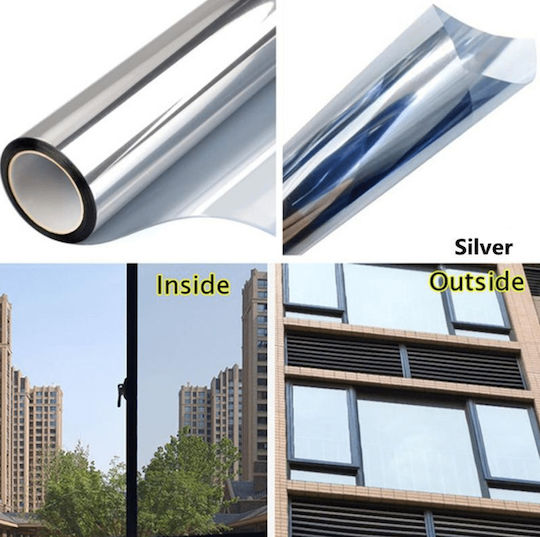 Folie pentru Clădiri și Mașini cu Efect de Oglindă, Rola Folie 3.00x0.75m