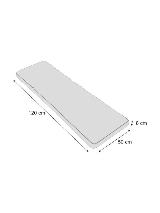 Bench Cushion for Garden Brown 50x120cm