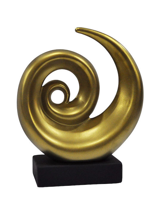 Karvounis Decorative Space Abstract Circle made of Ceramic Material Gold 21x8.5x21cm 1pcs