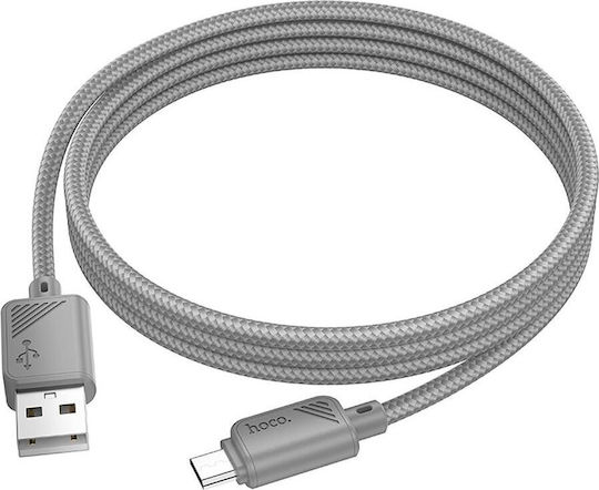 Hoco Regular USB 2.0 to micro USB Cable Γκρι 1m X113 1τμχ