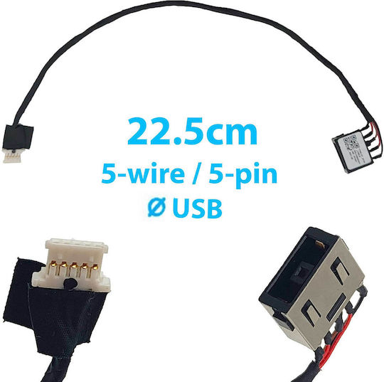 Βύσμα Τροφοδοσίας Dc Power Jack Socket Laptop Lenovo Thinkbook 15-iml 20rw 15-iil 20sm Ddlvabad030 Ddlvabad031 5c10s30014 Καλωδιοταινία 22.5cm 5pins Κωδ.31043