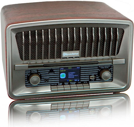 Roadstar HRA-270CD+BT Retro Επιτραπέζιο Ραδιόφωνο DAB+ με Bluetooth και USB Καφέ