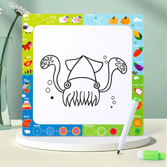 2-in-1 Wooden Educational Puzzle Board Fruits Marker