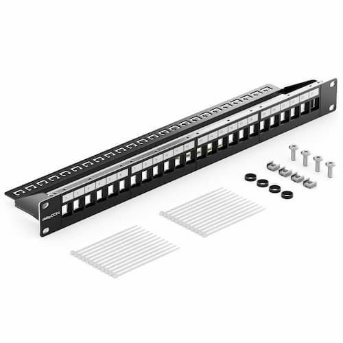 Astrasat Patch Panel for Rack 1U 19" with 24 cat6 Ports Black