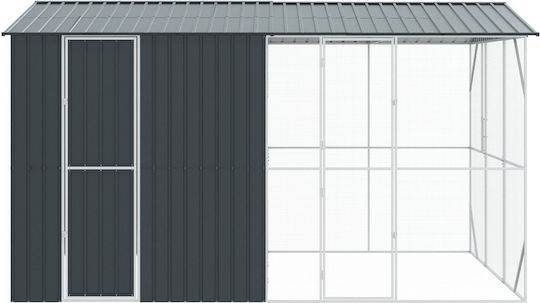 Extensie cușcă pentru păsări Vidaxl antracit 310x442x247 cm oțel gri