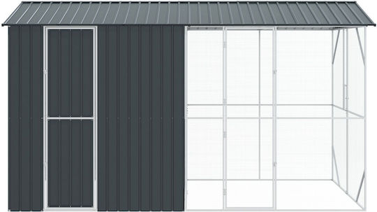 Vidaxl разширение на клетка за птици антрацит 210x442x247 см стомана въглен