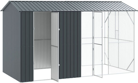 Vidaxl разширение на клетка за птици антрацит 210x442x247 см стомана въглен