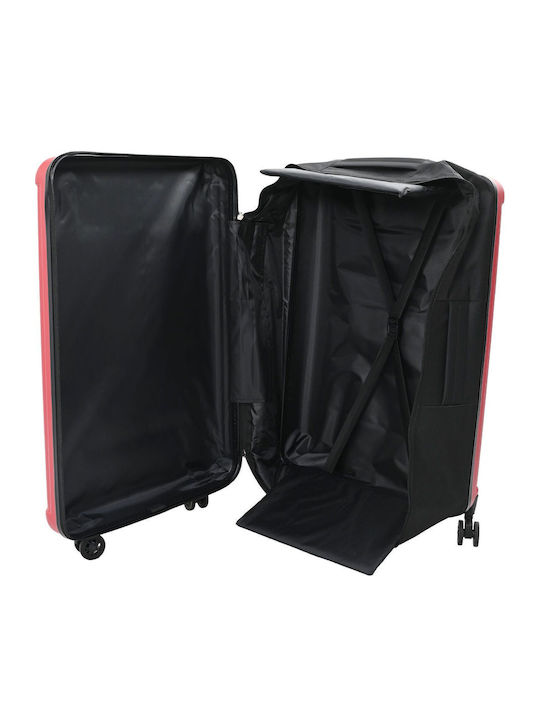 vidaXL Large Hard Red Suitcase with 4 Wheels Height 76cm