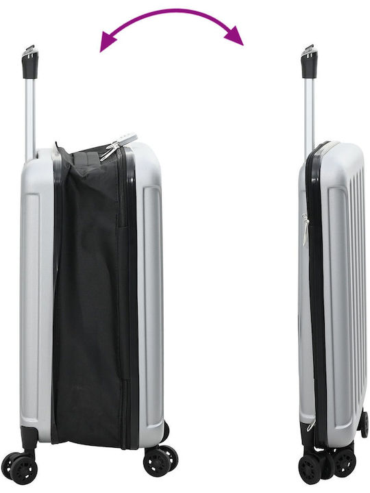 vidaXL Reisekoffer Hart Silber mit 4 Räder Höhe 55,5 cm