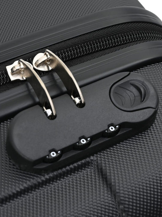 vidaXL Hard Black Suitcases With 4 Wheels Set 3pcs