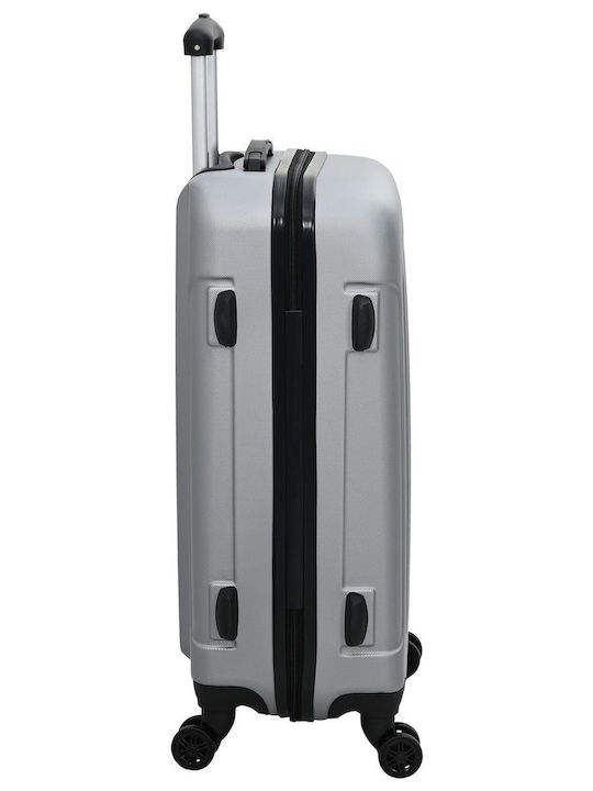 vidaXL Hard Silver Suitcases With 4 Wheels Set 3pcs