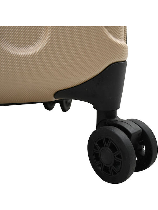 vidaXL Medium Hard Suitcase Champagne with 4 Wheels Height 66cm